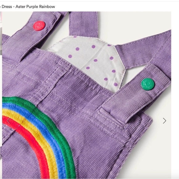 Mini Boden Purple Rainbow Overalls Dress Size 5-6 - Picture 4 of 7